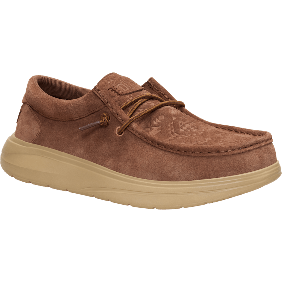Shaved Chocolate / Multi Wally COMF Teton Suede - Angle - HEYDUDE