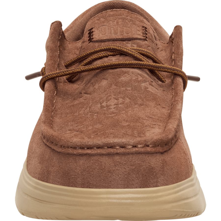 Shaved Chocolate / Multi Wally COMF Teton Suede - Front - HEYDUDE