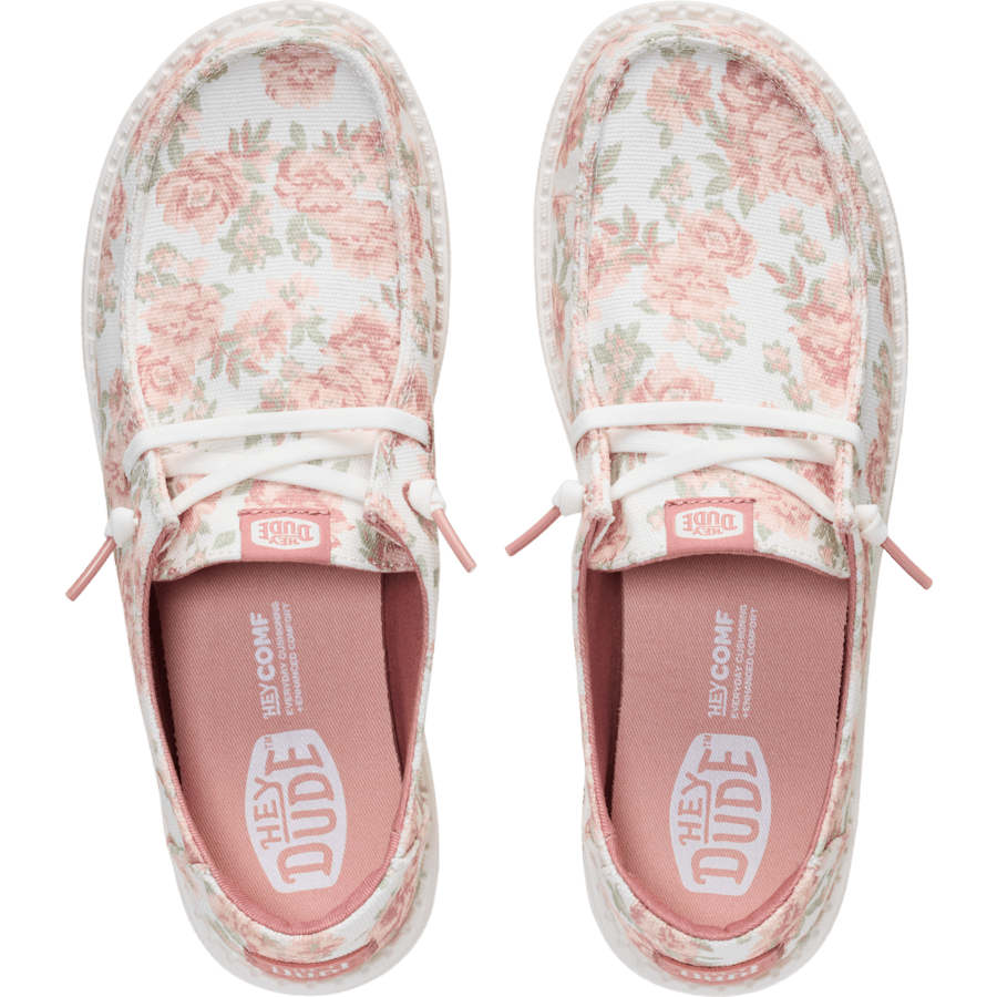 Snow White/Pink/Multi Wendy Washed Floral - Dessus - HEYDUDE