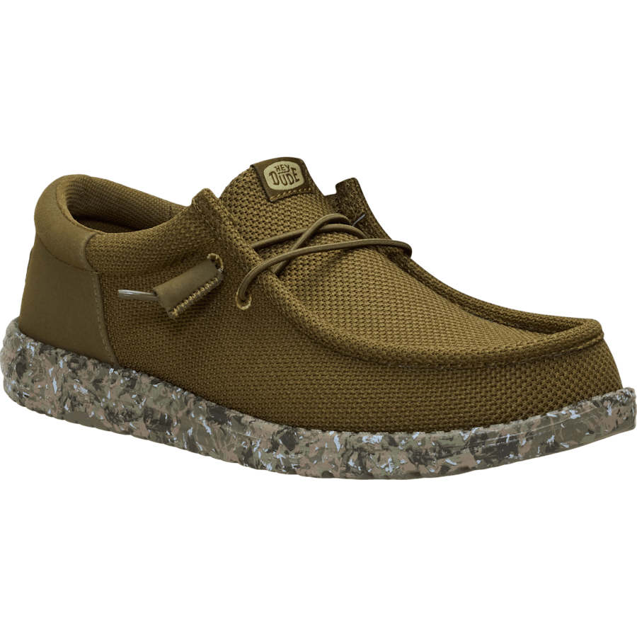 Dark Olive / Multi Wally Funk Mesh Field Camo - Angle - HEYDUDE