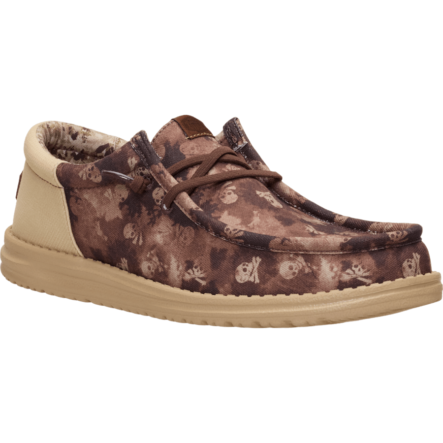 Shaved Chocolate / Multi Wally Funk Distressed Skulls - Angle - HEYDUDE