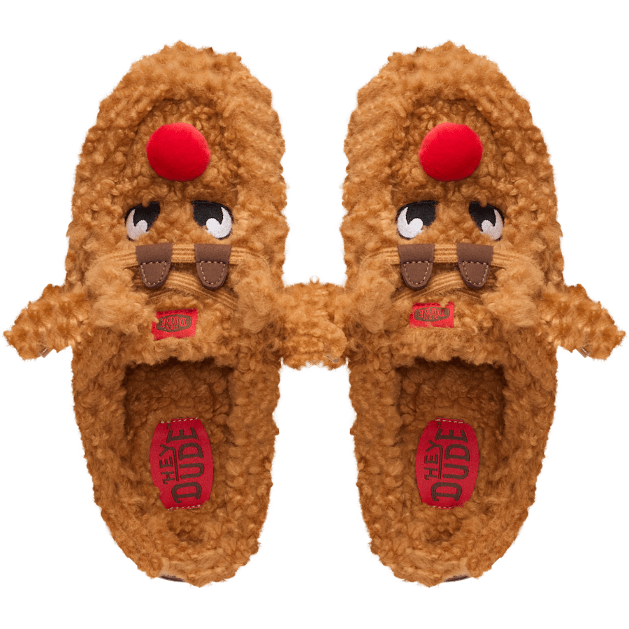Lion Orange/Downtown Brown Wendy Slipper Cozy Reindeer - Top - HEYDUDE