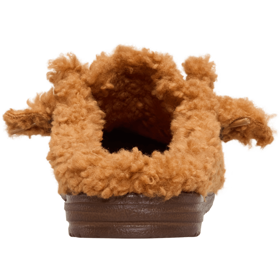 Lion Orange/Downtown Brown Wally Slipper Cozy Reindeer - Back - HEYDUDE