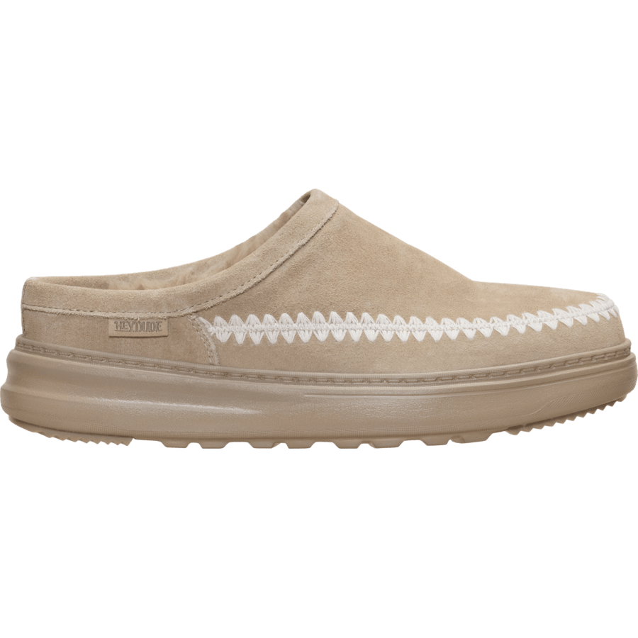 Kleur Remi Toastee Clog Suede - Zijkant - HEYDUDE