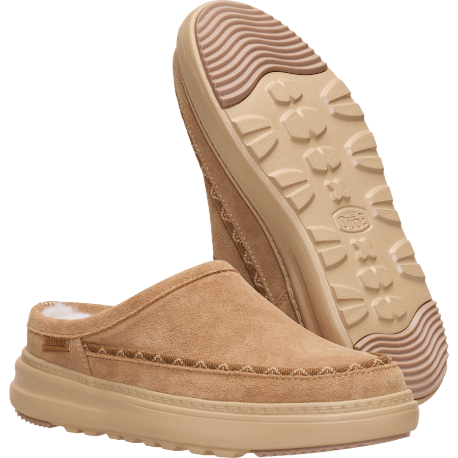 Tan Remi Toastee Clog Suede - Bottom - HEYDUDE