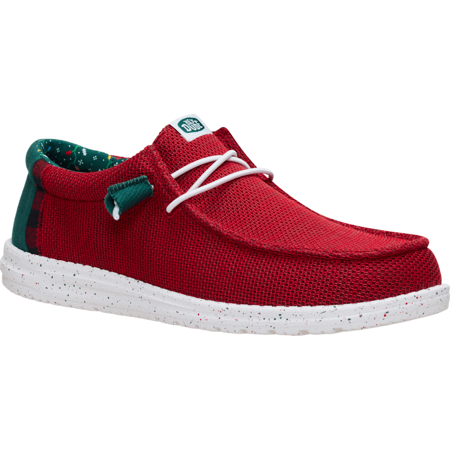 Cherry Red/Multi Wally Stretch Sox Jingle - Angle - HEYDUDE