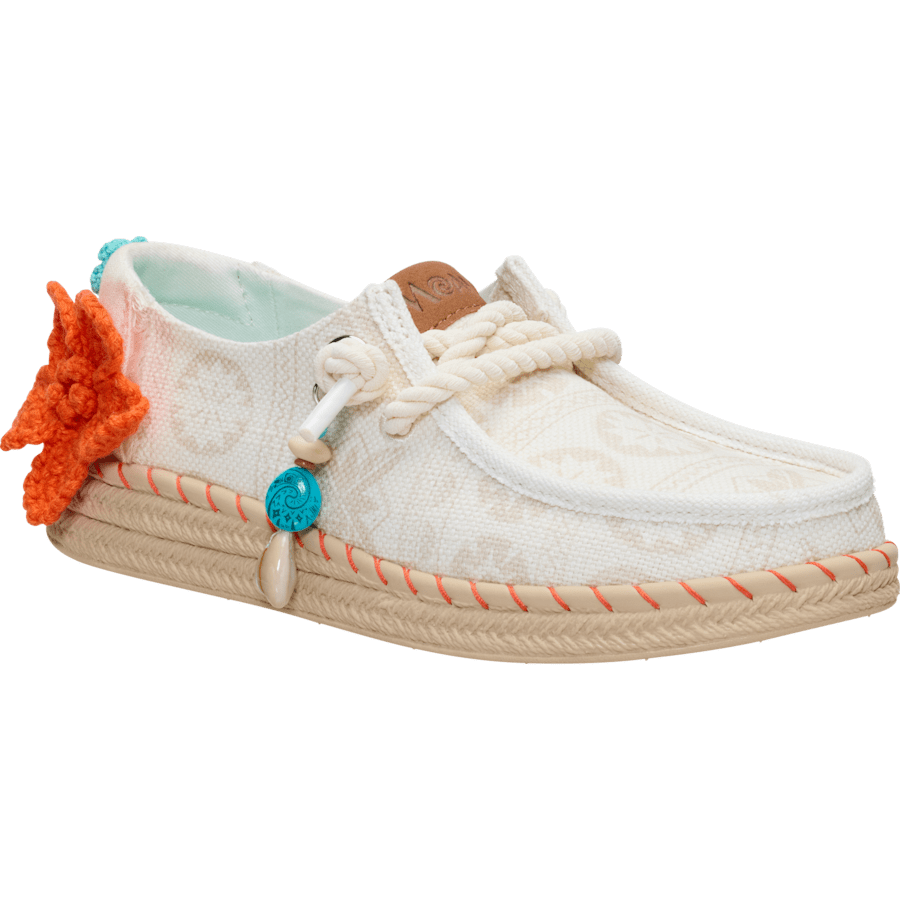 Irish Cream / Multi Wendy Espadrille x Disney Moana - Angle - HEYDUDE