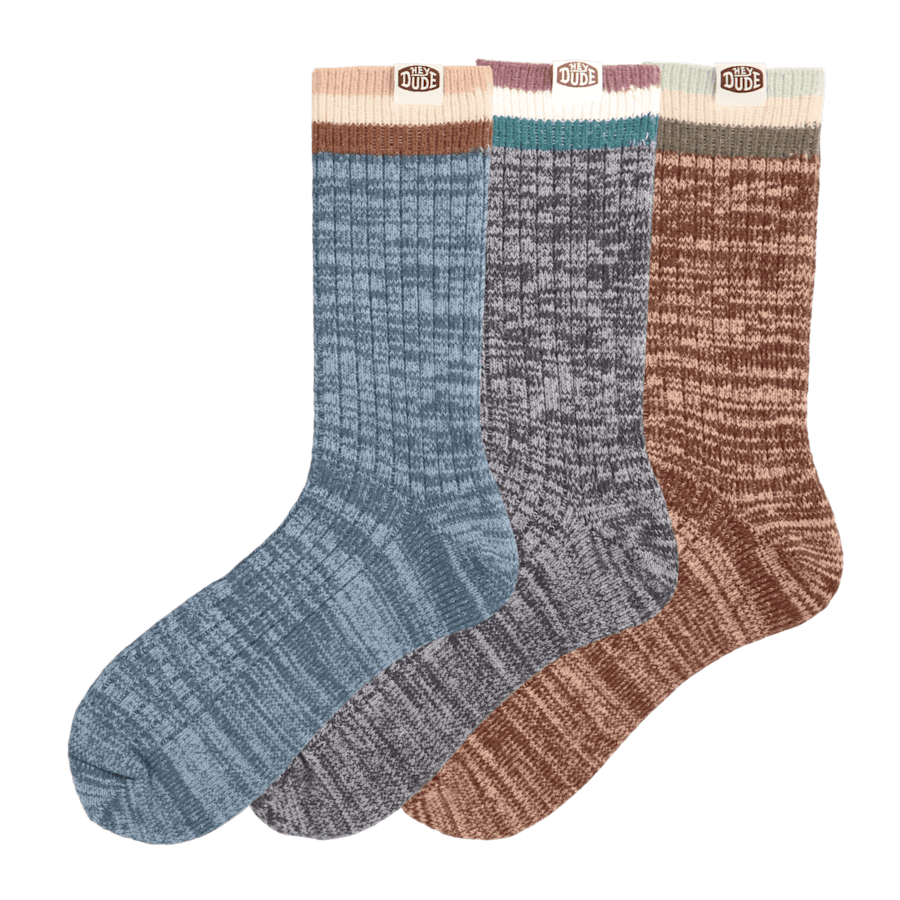 Dark Slate HEYDUDE Super Soft Crew 3 Pack - Side - HEYDUDE