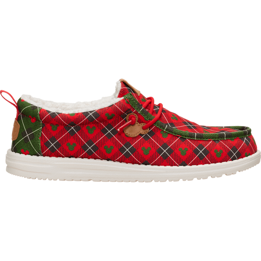 Red Plaid Wally Holiday x Disney's Mickey Mouse - Side - HEYDUDE