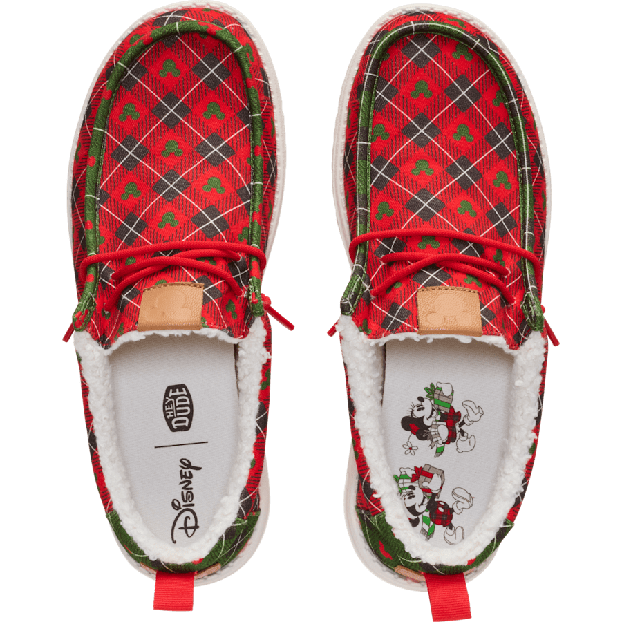 Red Plaid Wally Holiday x Disney's Mickey Mouse - Top - HEYDUDE
