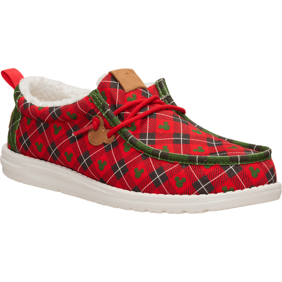 Red Plaid Wally Holiday x Disney's Mickey Mouse - Angle - HEYDUDE