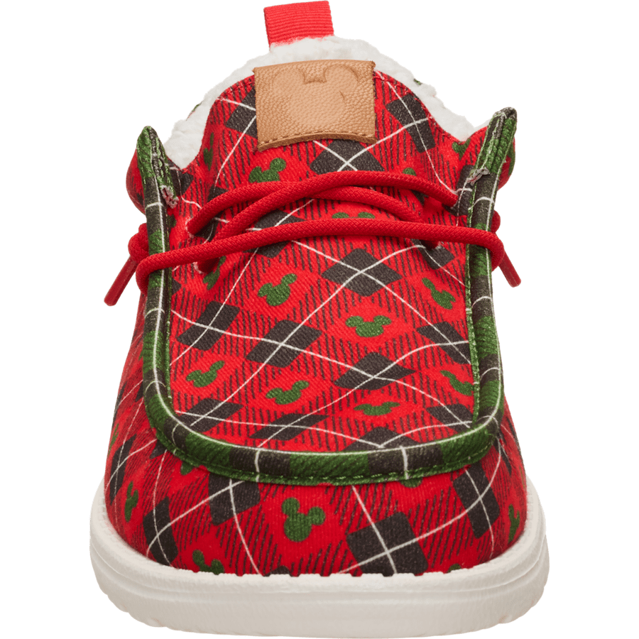Red Plaid Wally Holiday x Disney's Mickey Mouse - Front - HEYDUDE