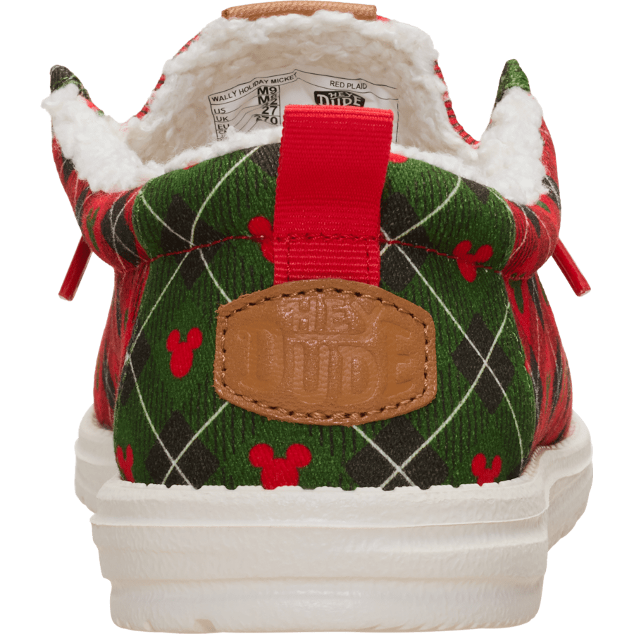 Red Plaid Wally Holiday x Disney's Mickey Mouse - Back - HEYDUDE