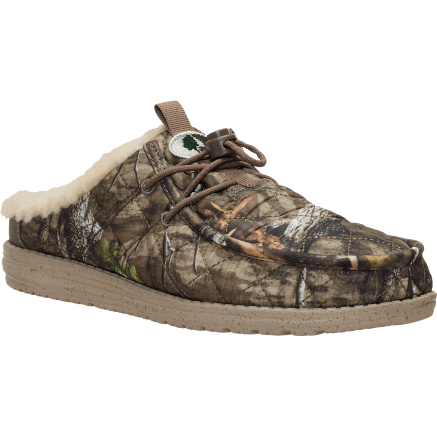 Camouflage Wally Camp Slip x Mossy Oak Country Roots - Angle - HEYDUDE