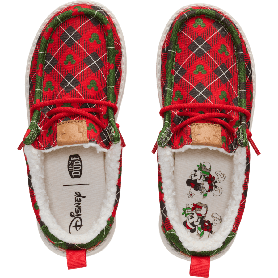 Red Plaid Wally Youth Holiday x Disney's Mickey Mouse - Top - HEYDUDE