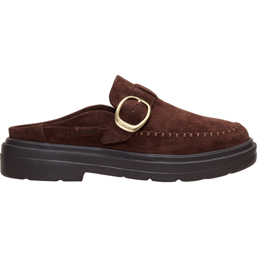 Shaved Chocolate Sienna Clog Suede - Zijkant - HEYDUDE