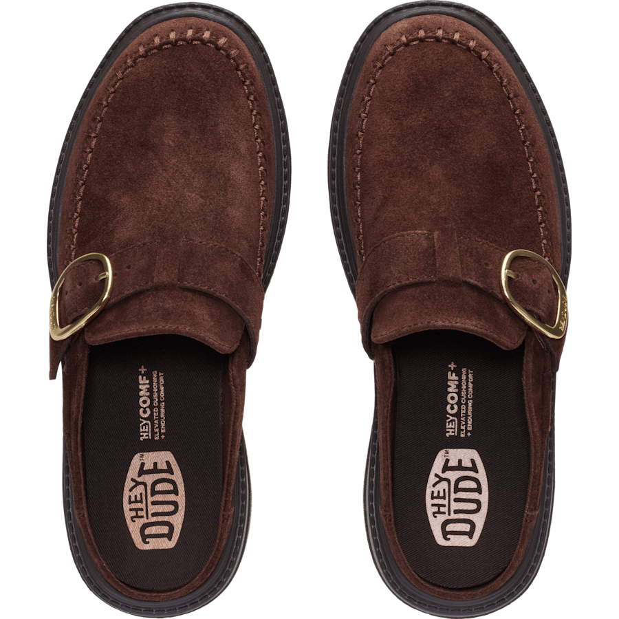 Shaved Chocolate Sienna Clog Suede - Bovenkant - HEYDUDE
