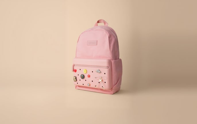 bespoke leather backpack Company Logo Branded Color:Wabi Sabi Made from premium full Outlet Store Bioworld Hello Kitty Head