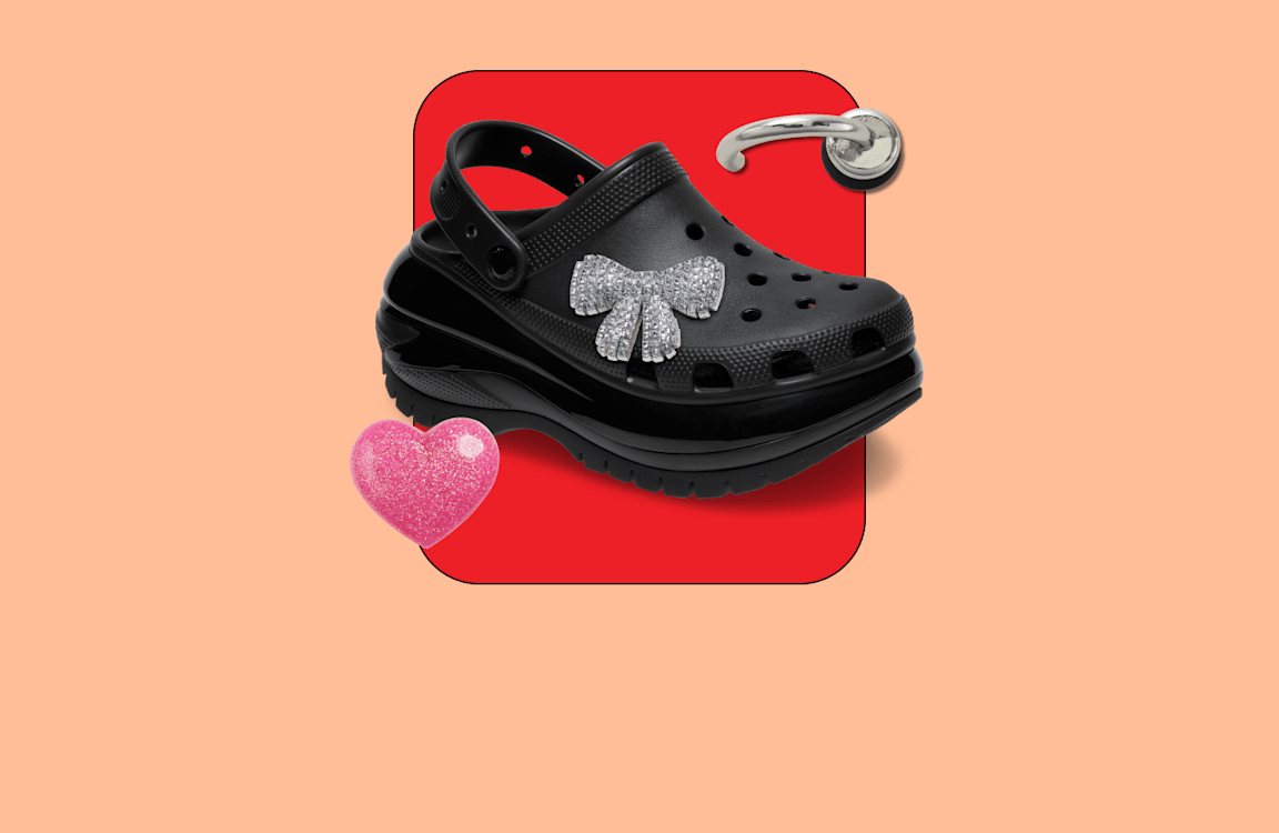 Red and cheap black crocs