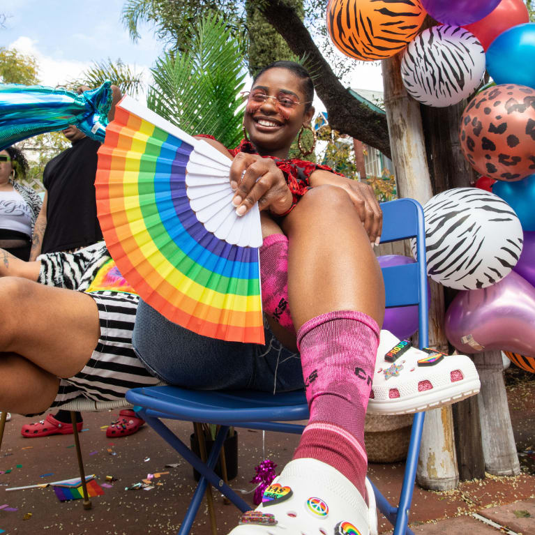 CROCS Jibbitz 5 Pk Disney Rainbow Celebration LGBTQ Pride Shoe Charms