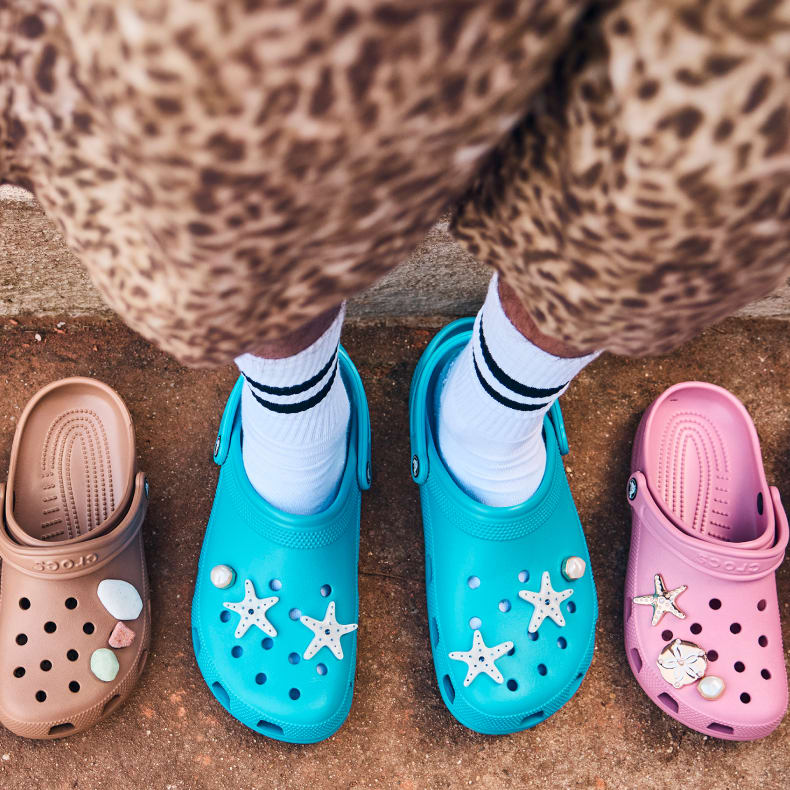 starfish charms on clogs
