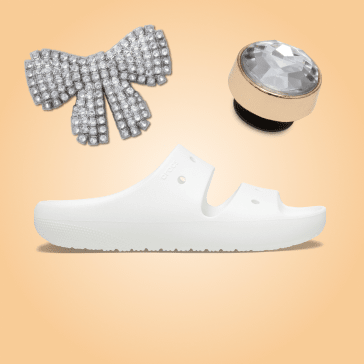 White glitter crocs wedding sale