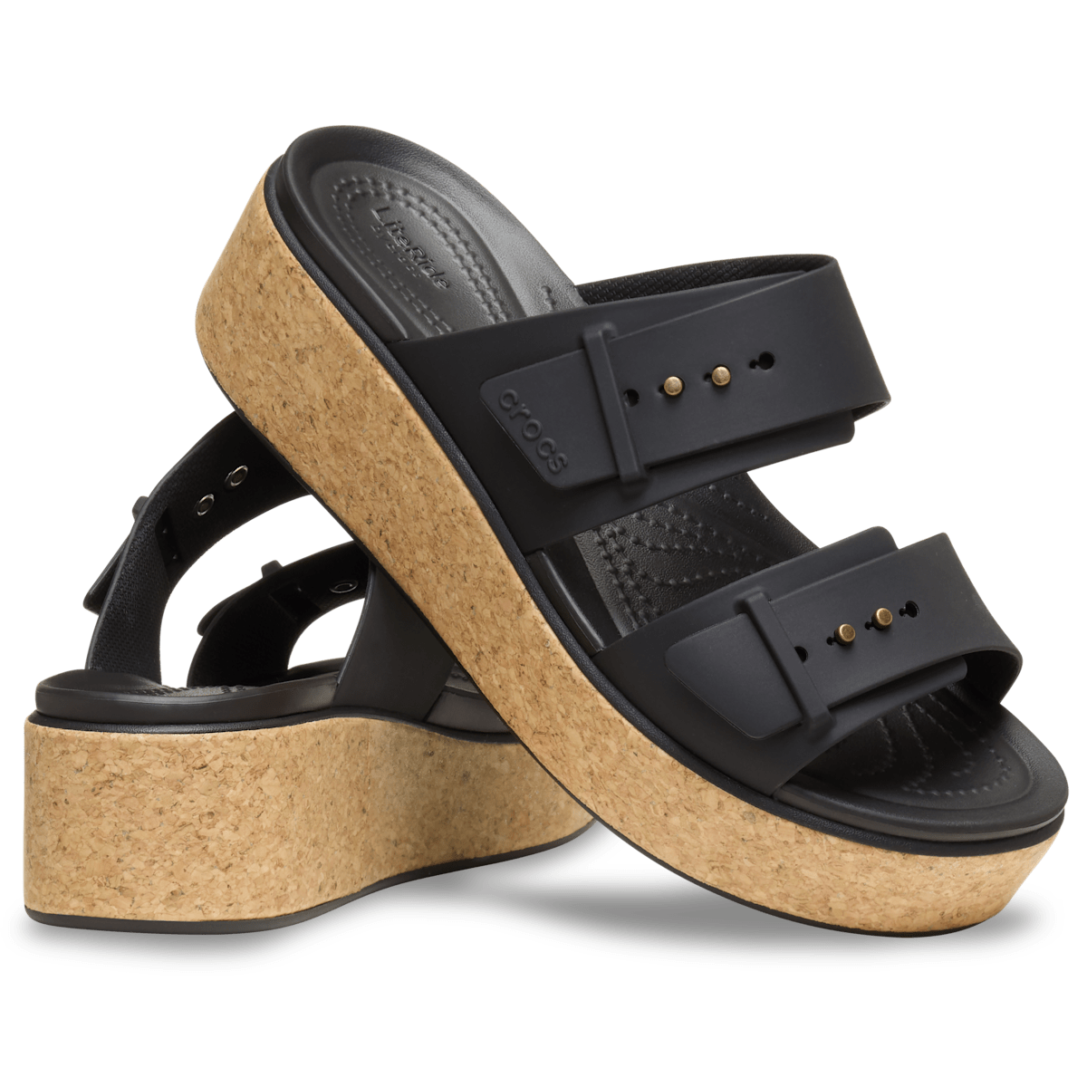 Brooklyn Buckle Low Wedge Cork Sandal