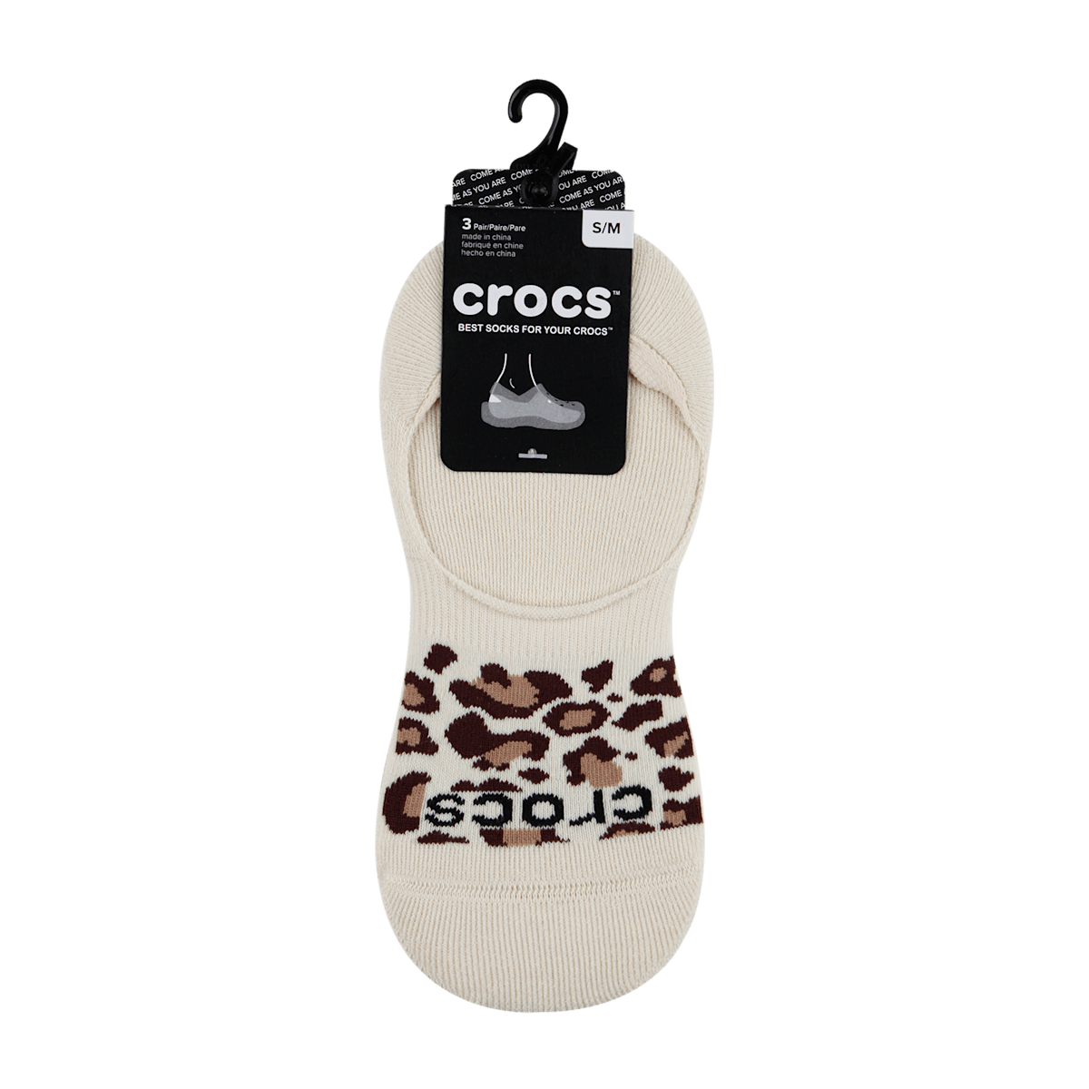CrocsSocks Cheetah Hidden Liner 3PK