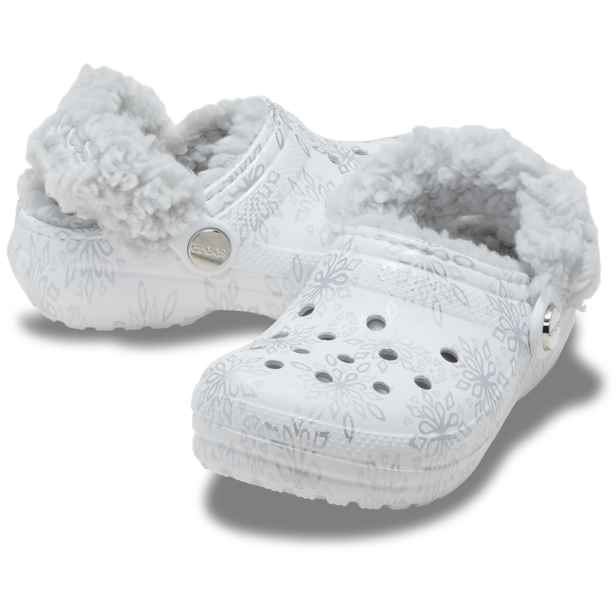 Kids' Classic Metallic Snowflakes Fleece Lined Clog