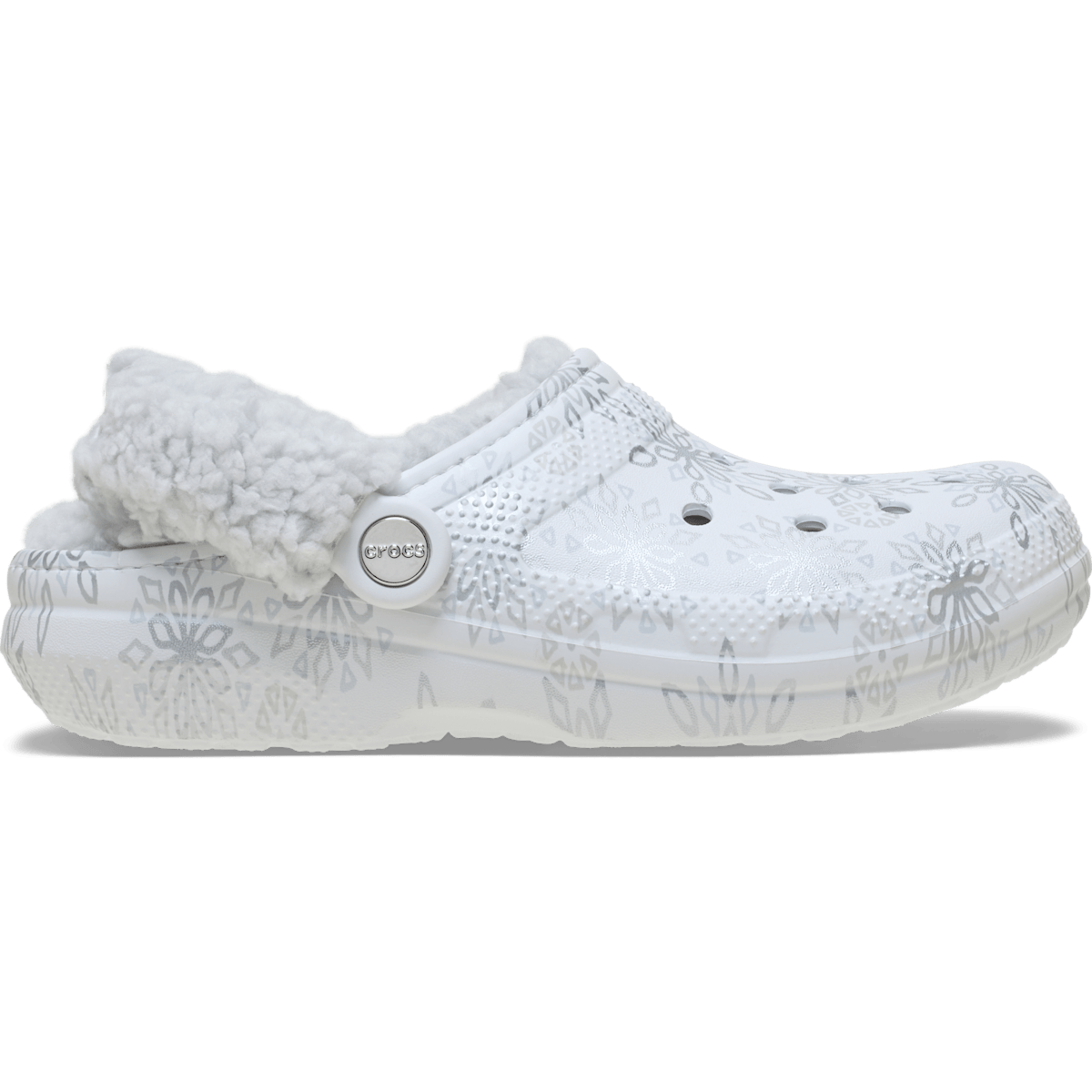 Classic Fleece Lined Metallic Snowflakes Clog