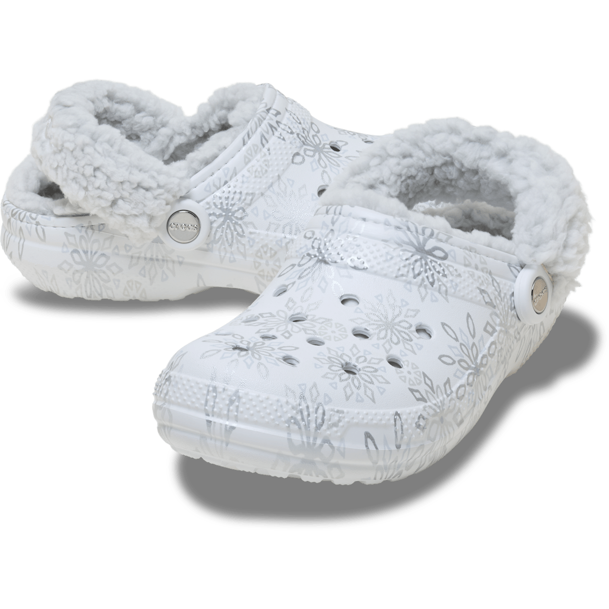 Classic Fleece Lined Metallic Snowflakes Clog