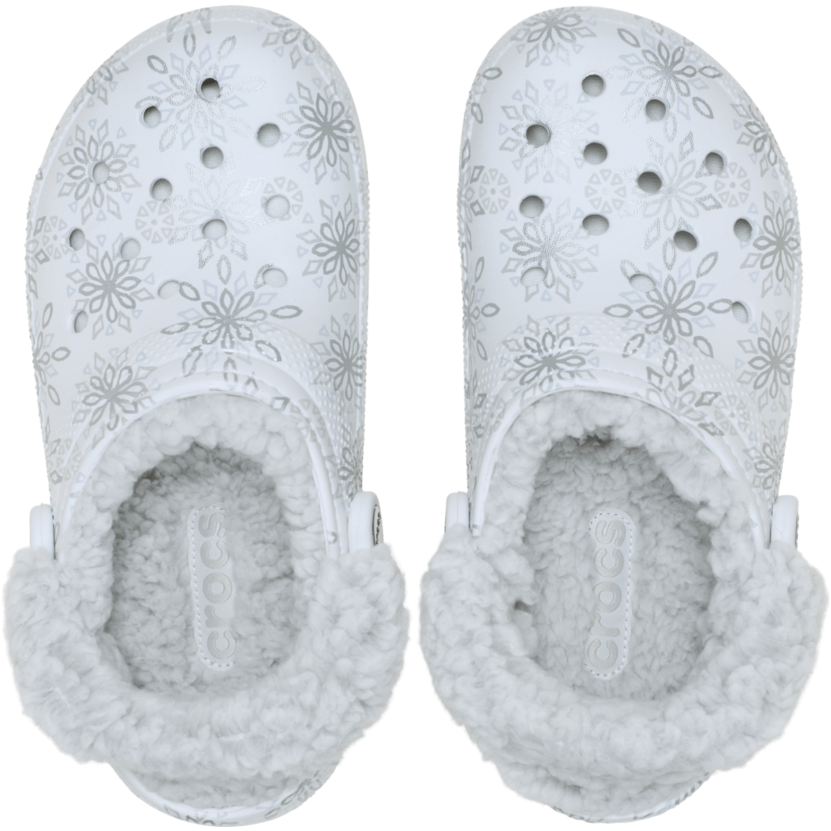 Classic Fleece Lined Metallic Snowflakes Clog