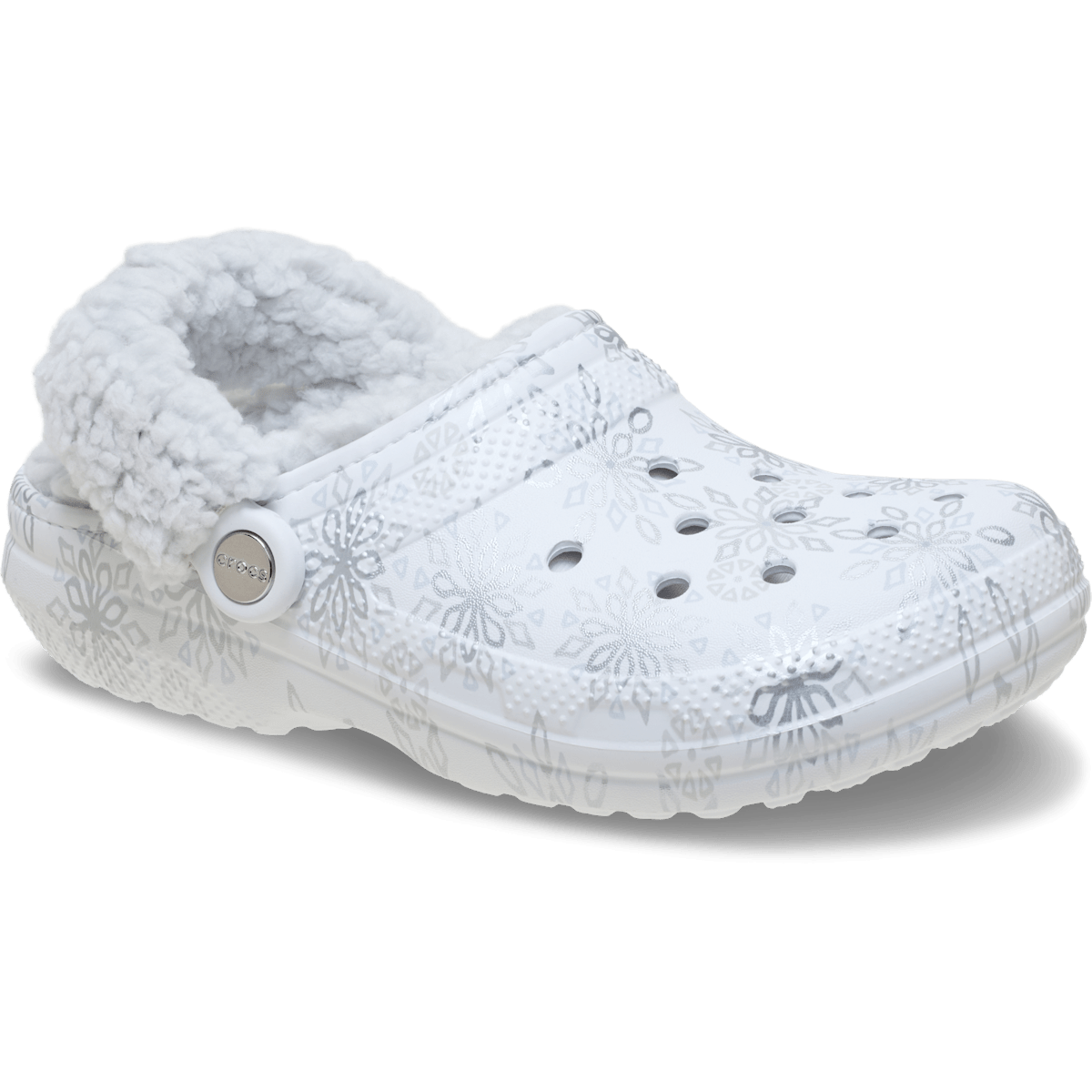 Classic Fleece Lined Metallic Snowflakes Clog