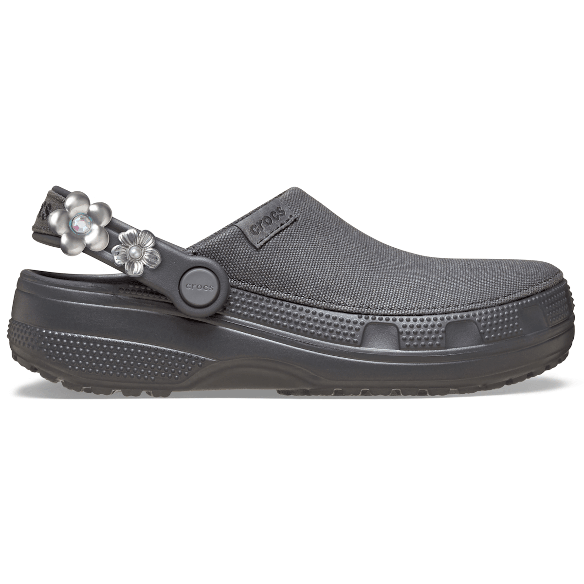 Crafted Silver Flowers Clog