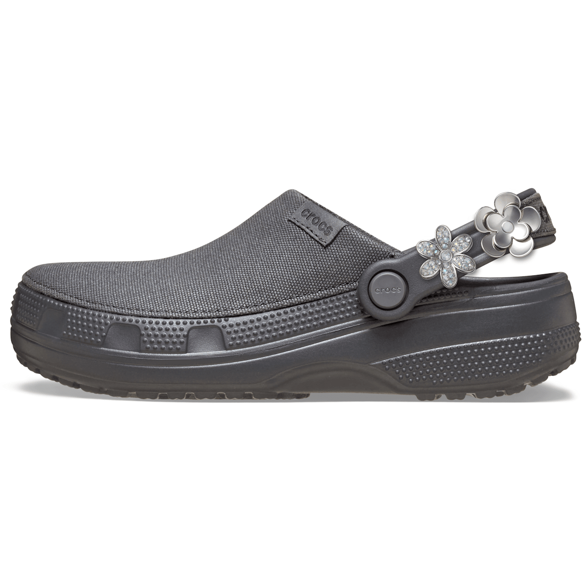 Crafted Silver Flowers Clog