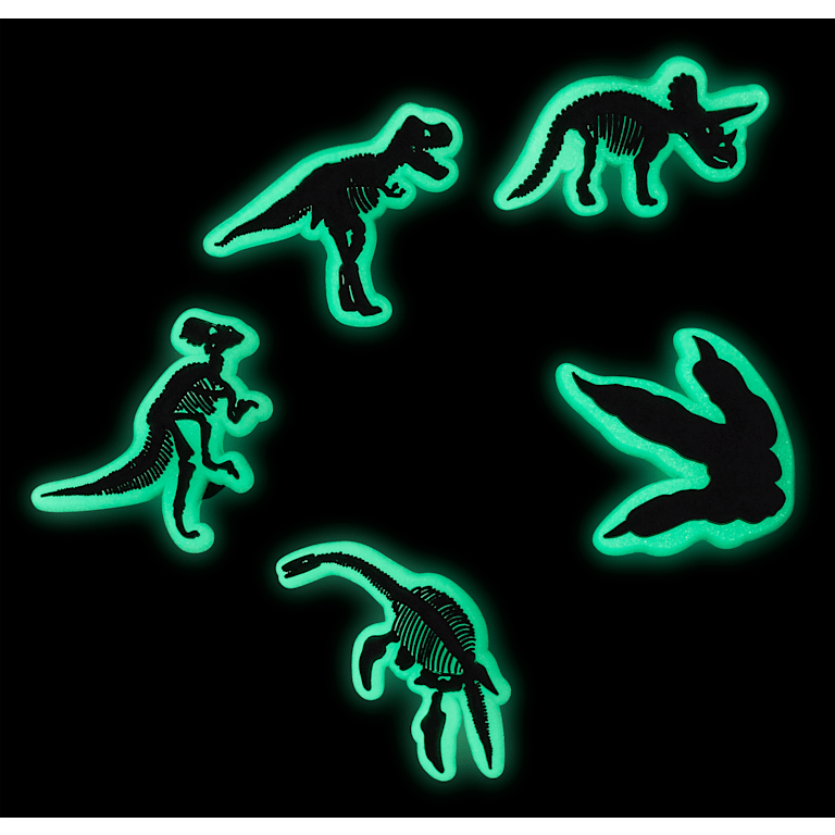 Glow In The Dark Dino 5 Pack Jibbitz Shoe Charm - Crocs