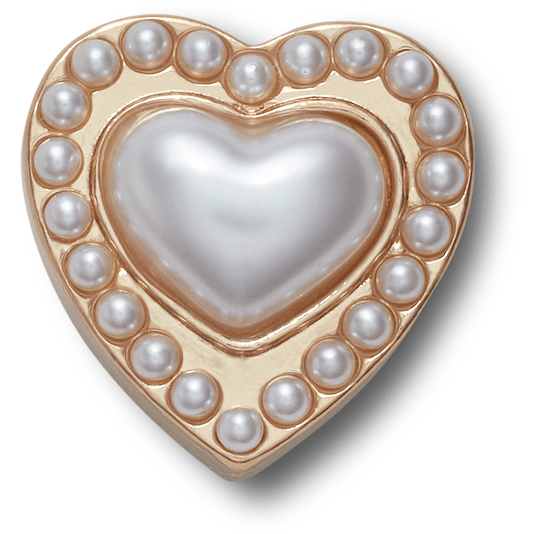 クロックス公式】ゴールド パール ハート | ジビッツ チャーム