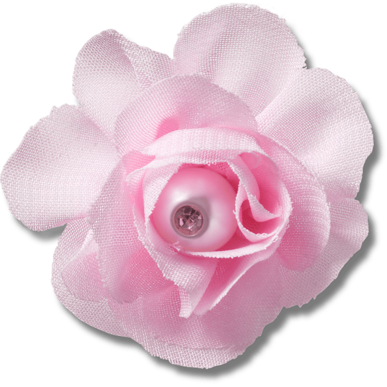 Pink Fabric Flower With Pearl Jibbitz™ charms - Crocs