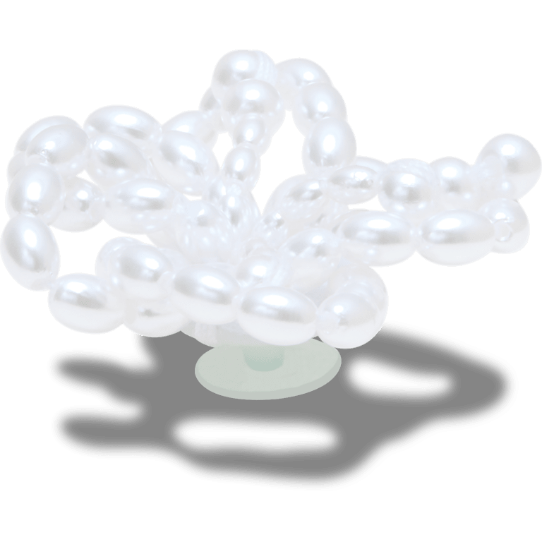 クロックス公式】ホワイト パール ビーデッド フローラル | ジビッツ