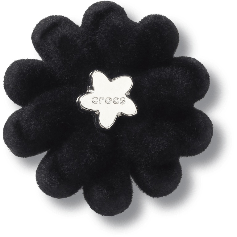 クロックス公式】キュート ブラック ベルベット フラワー | ジビッツ