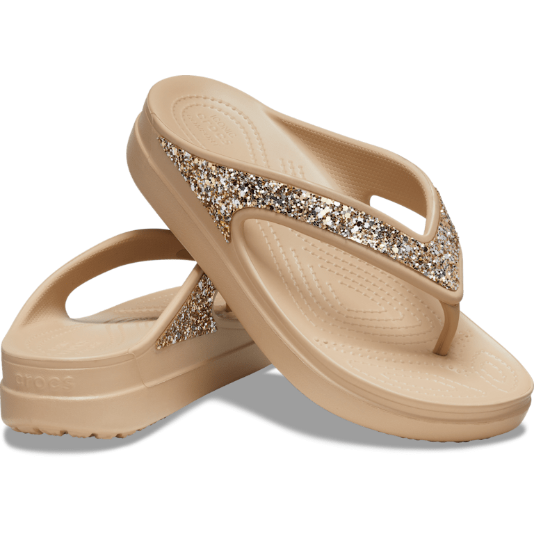 G♥ Crocs Women's Sloane Glitter Wedge Flip 207665-060 Size 7 | eBay