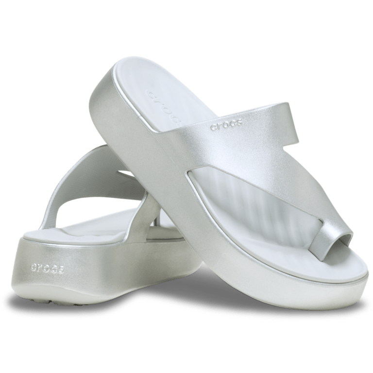 Getaway Metallic Platform Toe Loop - Crocs