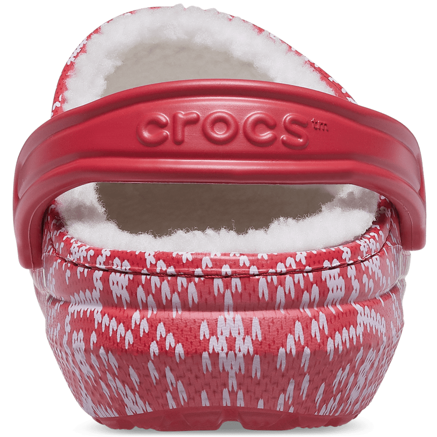 Crocs Classic Lined Clog "Holiday Charm - Red" — Red/White (207687-646)