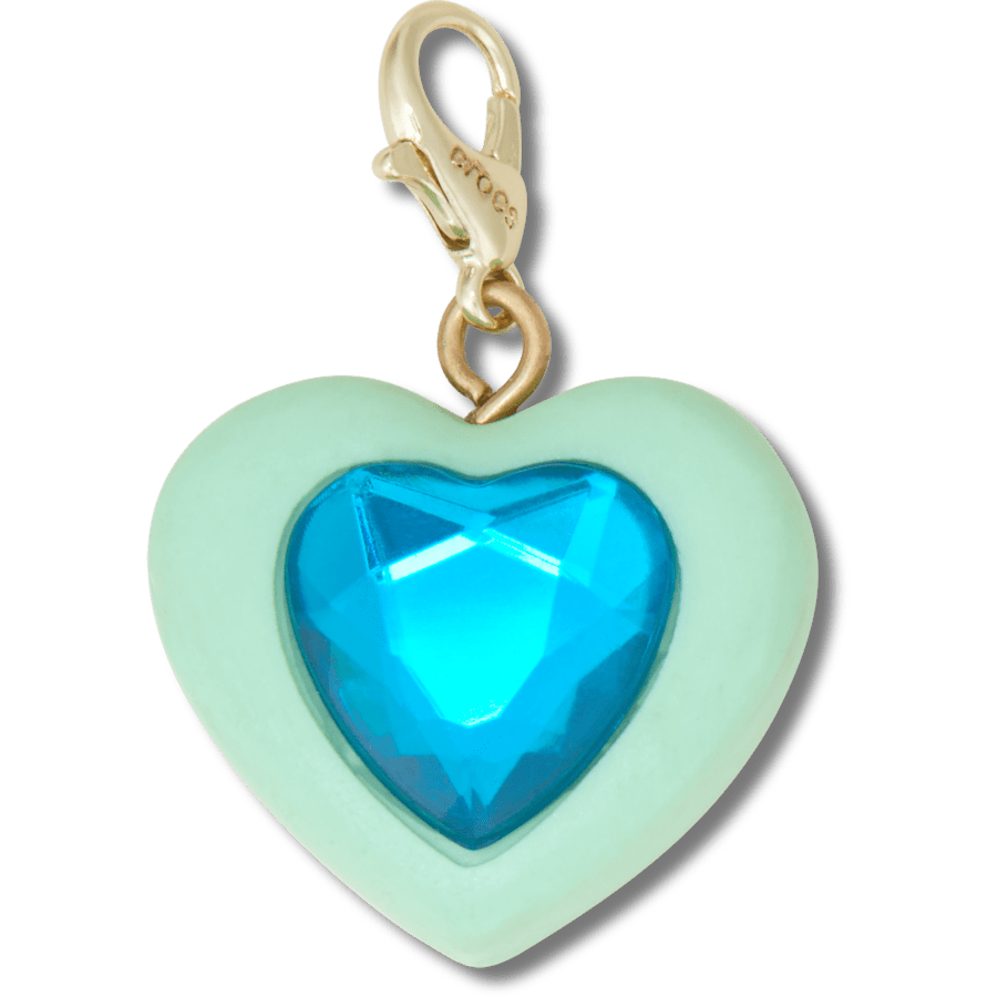 Blue Heart Sim Gem Charm - Crocs
