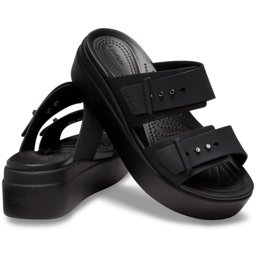 Brooklyn Buckle Low Wedge Sandal - Crocs