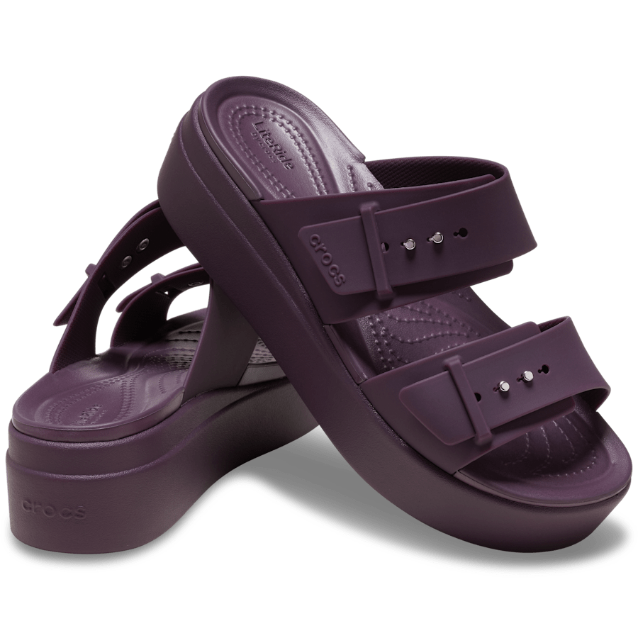 Brooklyn Buckle Low Wedge Sandal - Crocs