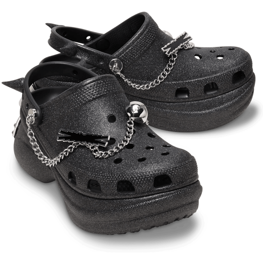 限定品✨新品タグ付 クロックス ルセラフィムコラボ 厚底 ブラック W6 LE SSERAFIM クロックス ベイ クロッグ - Crocs
