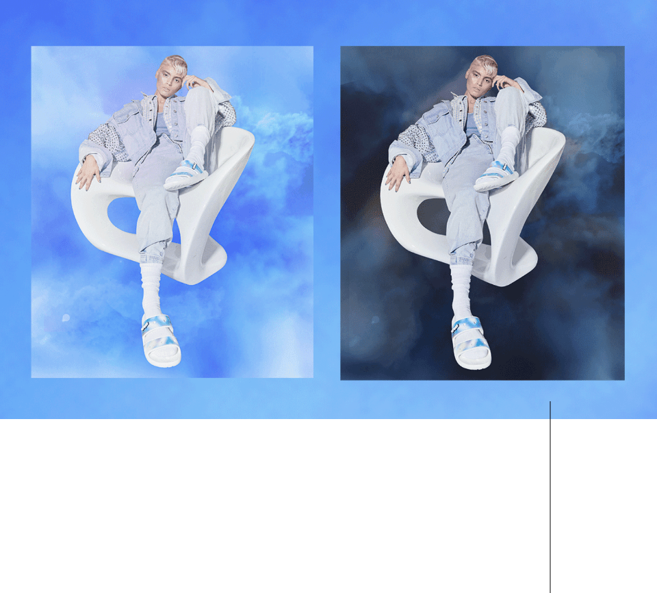 Model Posing wearing Solarized Clogs.