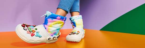 fur lined yellow crocs