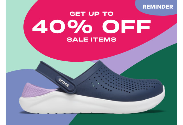 Get up to 40% off on sale items
